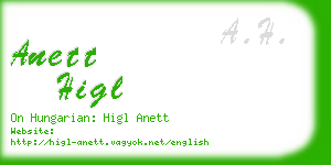 anett higl business card